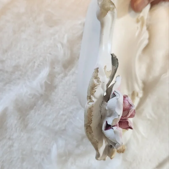 Germany Vintage porcelain 3D floral dish - Picture 4 of 12